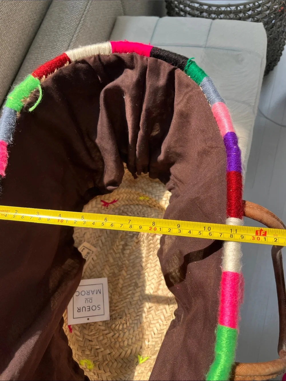 Soeur du Maroc Oversized Straw Beach Bag Multicolored Pom Pom Tote